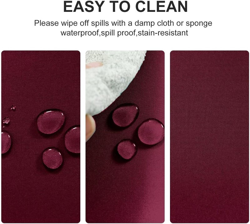 DWCN Wine Red Tablecloth, Christmas Stain Protection, Washable Table Linen, Waterproof Tablecloth for Dining Room, Garden, Party, Weddings or Household, 130 x 160 cm - Image 2