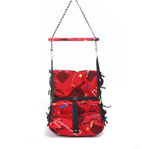 Sprointal Swing For Kids, Baby Swing Chair Cotton Children Folding And Washable 1-5 Years Swing With Safety Belt,Home And Garden Jhula For Babies Hanging Cradle (Red Triangle),(49 X 46 X 210Cm) - Image 2