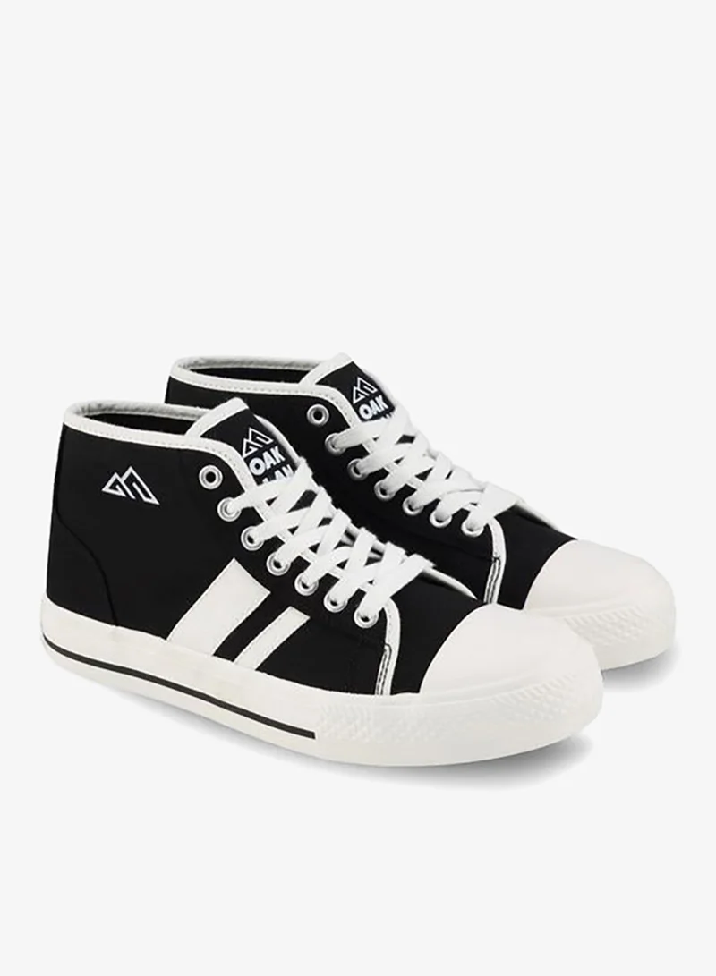 Oaklan By Shoexpress BLACK Women Striped Lace-Up Sneakers for Women | Best Price UAE