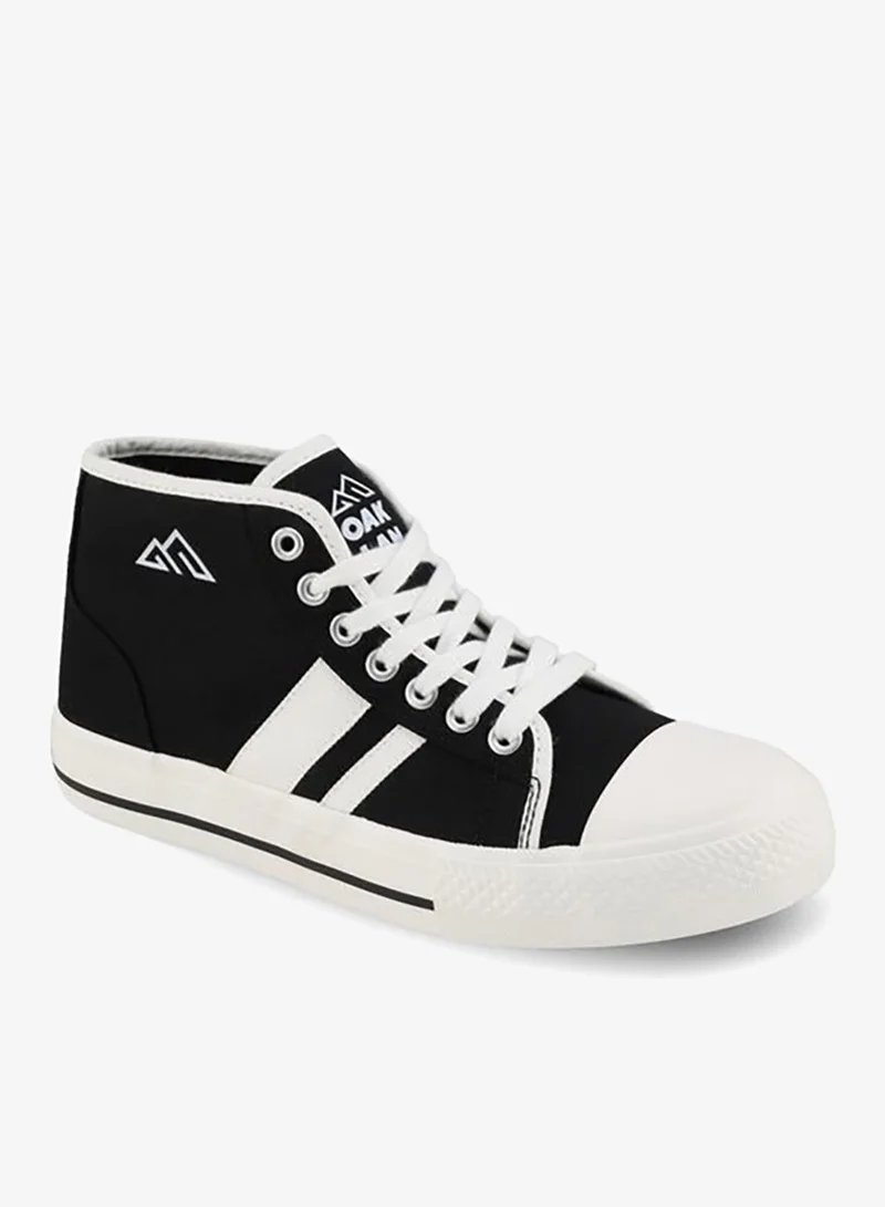 Oaklan By Shoexpress BLACK Women Striped Lace-Up Sneakers for Women | Best Price UAE