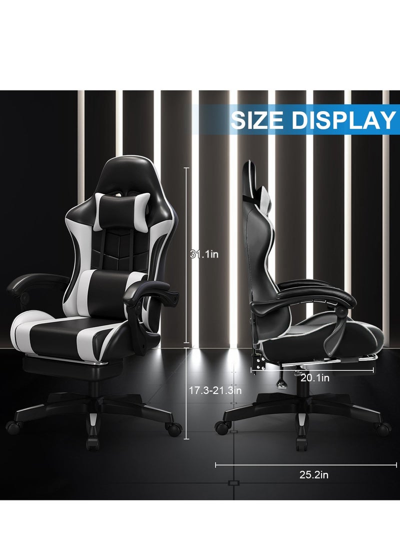 Gaming Chair, Office Chair High Back Computer Chair with Footrest Leather Desk Chair Racing Executive Ergonomic Adjustable Swivel Task Chair with Headrest and Lumbar Support - pzsku/ZFFFF2B16579154809AADZ/45/_/1723689874/0729a635-7788-46a7-ae64-c54f1e3f4f43