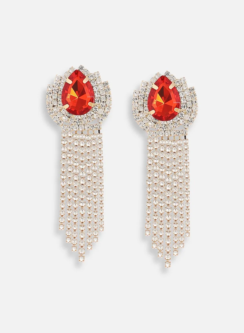 سوهي مطلية بالذهب مصمم الحجر انخفاض القرط الطرف