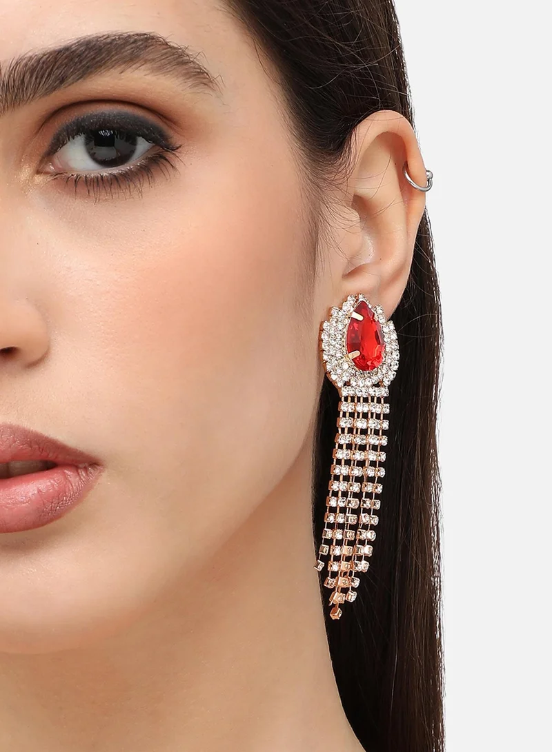 سوهي مطلية بالذهب مصمم الحجر انخفاض القرط الطرف