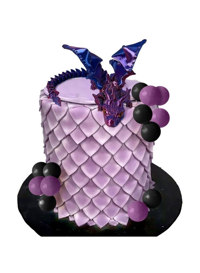 Roaring Good Time Fantasy Purple 3D Dragon Cake Topper Dragon Eggs Cake Decor Purple Balls Cake Decor for Baby Shower Birthday Wedding Party Supplies - Image 1