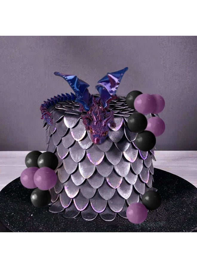 Roaring Good Time Fantasy Purple 3D Dragon Cake Topper Dragon Eggs Cake Decor Purple Balls Cake Decor for Baby Shower Birthday Wedding Party Supplies - Image 5