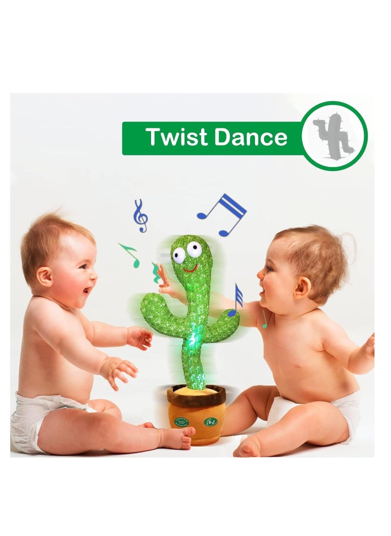 General - Pbooo Dancing Cactus Mimicking Toy,Talking Repeat Singing Sunny Cactus Toy 120 Pcs Songs for Baby 15S Record Your Sound Sing+Dancing+Recording+LED - Image 1