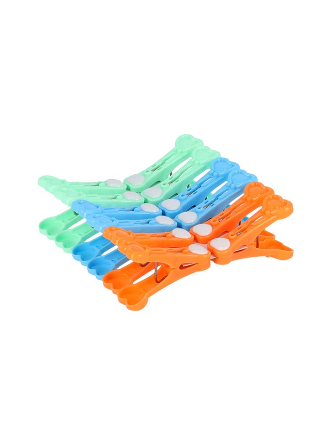 Royalford Clothes Clips Premium Quality Plastic Assorted Colors Multicolor 12Pcs Assorted Colours - Image 1