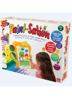 Paint SationTable Top Easel, paint pods, paintbrushes and sheets of paper
