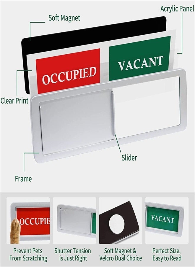 Generic Vacant Occupied Privacy Sign Vacant Occupied Door Sign for Home Office Restroom Conference Hotels Hospital Slider Door Indicator Tells Whether Room Vacant or Occupied  - Image 2