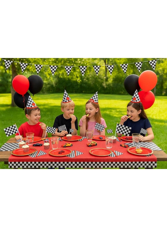 Oojami 100 Ft Black & White Checkered Pennant Banner - Party Flags for Kids & Adults - Durable Plastic Race Car Party Decorations for Birthdays, Derby Days, Racing Events & Celebrations - Image 5