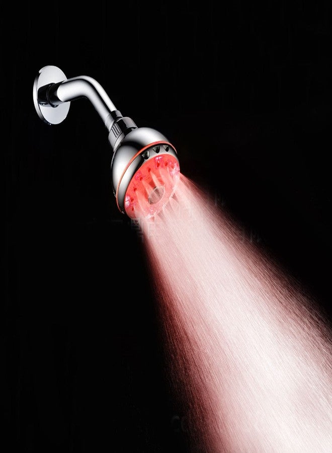جاروزا رأس دش LED مزود بإضاءة 3 ألوان يتم التحكم في درجة حرارتها تلقائيًا مع رأس دش مطري LED ثابت مع خيط خارجي G1/2 للحمام - Image 5