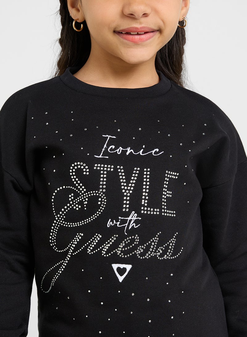 GUESS Kids Logo Detail Long Sleeve T-Shirt  - Image 3