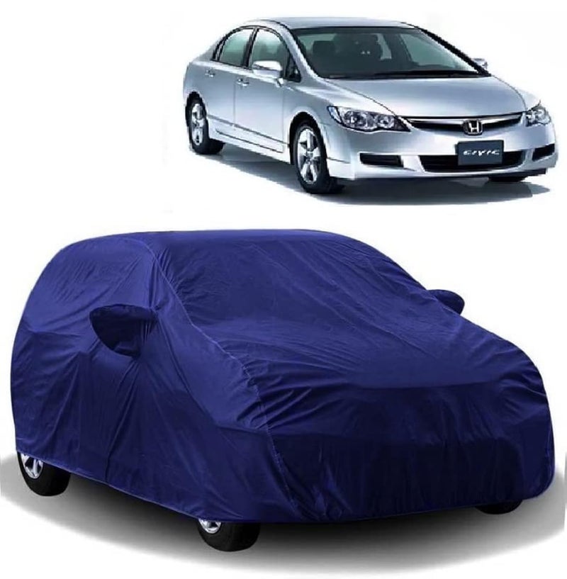 Carigiri Blue Car Body Cover for Honda Civic(Triple Stitched,Mirror Pockets,UV Resistant,Dustproof)(Models-2006, 2007, 2008, 2009, 2010, 2011, 2012, 2013, 2014) - Image 1