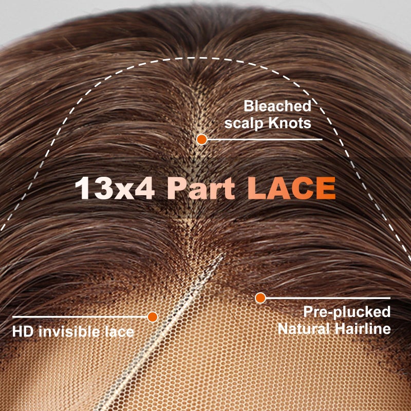 KOME Dirty Blonde Synthetic Lace Front Wig,13x4 HD Lace Layered Wave Glueless Wigs for Women Daily Use 26IN - Image 5