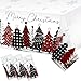 WovWeave 3 Pack Christmas Table Cloth Disposable Christmas Tree Tablecloth Buffalo Plaid Xmas Snowflake Plastic Table Cover Xmas Table Cloth for Xmas Holiday Party Picnic Dinner Decor54x108inch - Image 3