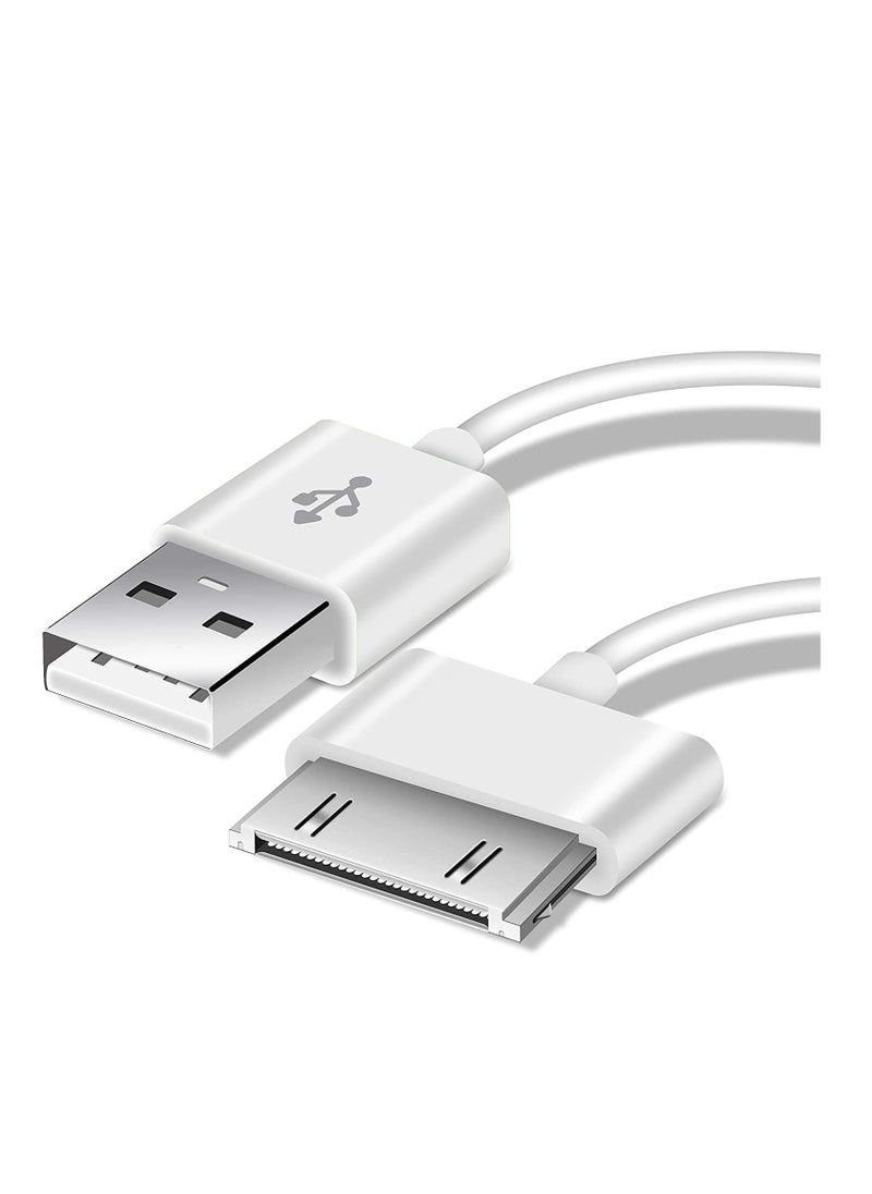 إن تك NTECH (عبوتان) كابل بيانات شحن ومزامنة USB لأجهزة i-Phone 4 / 4S / 3G / 3GS) iPad 1/2/3 / iPod) ، سلك شاحن 30 دبوس - (1M أبيض)  - Image 2