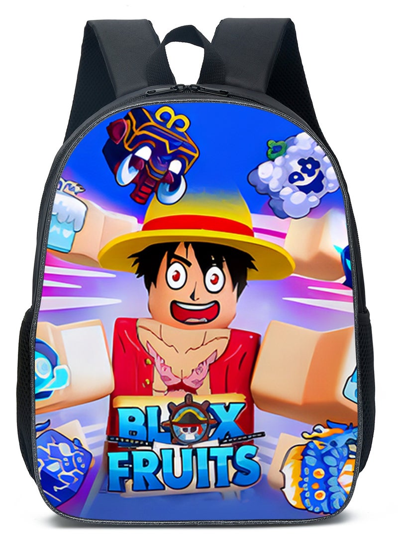 Blox Blox Fruits Cartoon Backpack Student School Bag 