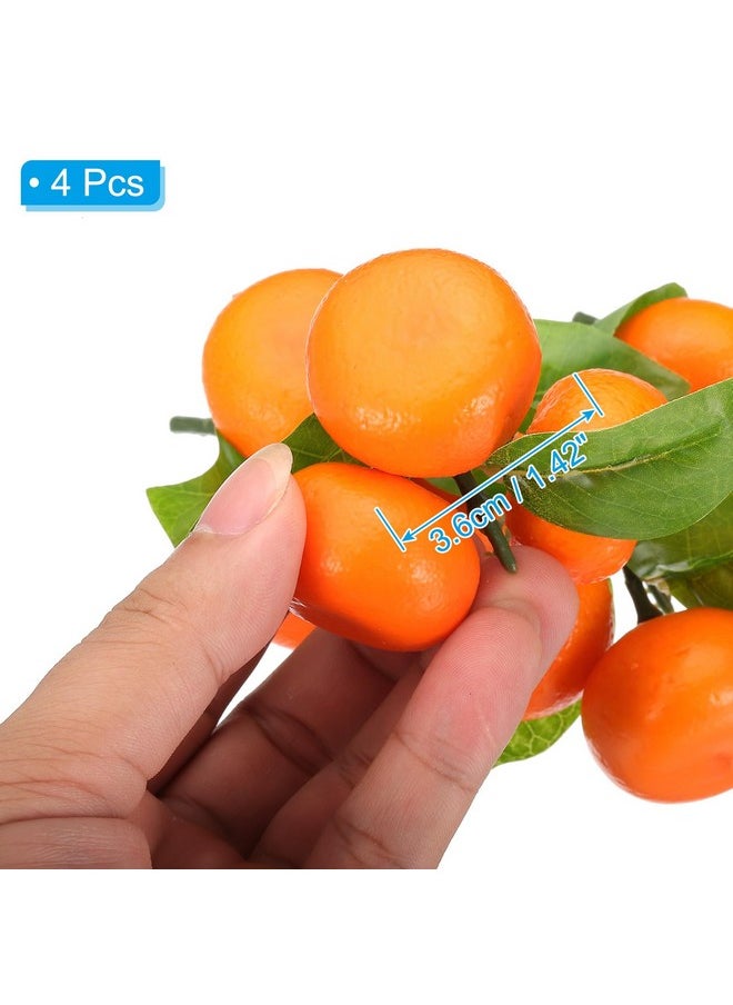 PATIKIL PATIKIL 4 Clusters Artificial Mini Orange, Foam Simulation Fake Tangerine Lifelike Realistic Fake Fruit Model for Home Kitchen Party Decoration, Photography Props(Each Clusters 3pcs)  - Image 2