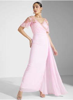 Virgos Lounge Embellished Surplice Neck Dress  - Image 4