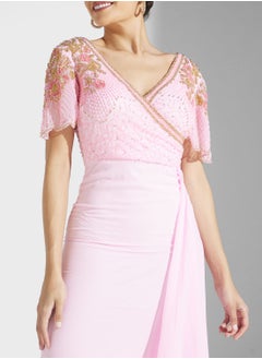 Virgos Lounge Embellished Surplice Neck Dress  - Image 3