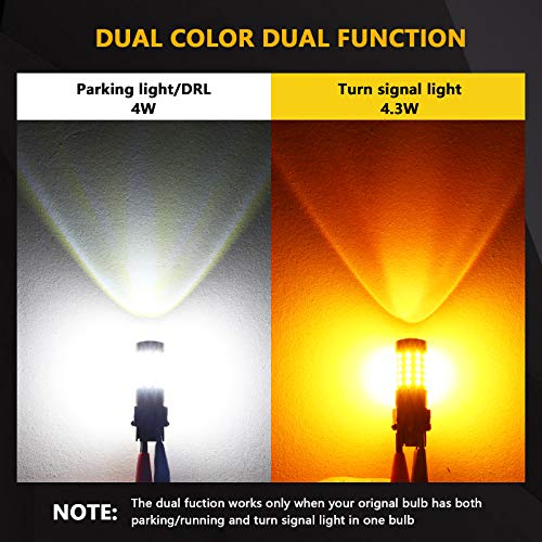 PHINLION Super Bright White Amber Dual Color Switchback 3157 3155 3057 3457 4157 LED Bulbs with Projector for Car Front Turn Signal Parking Lights - Image 5