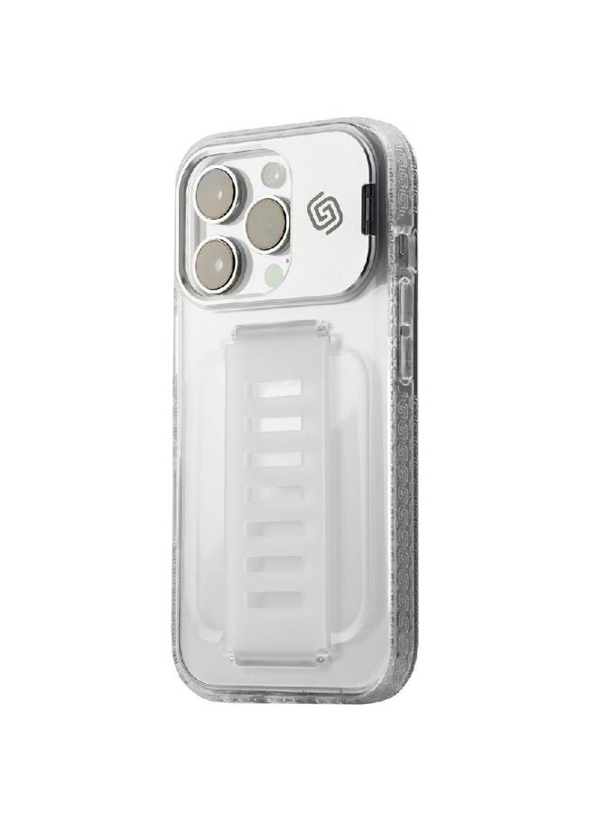 Grip2u Back Cover Mobile Case with Stand for iPhone 16 Pro Clear - Image 1