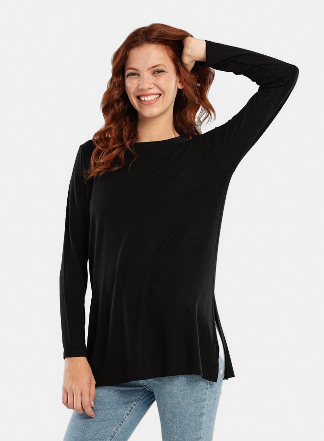 Carina Viscose T-Shirt with Long Sleeves - Image 1
