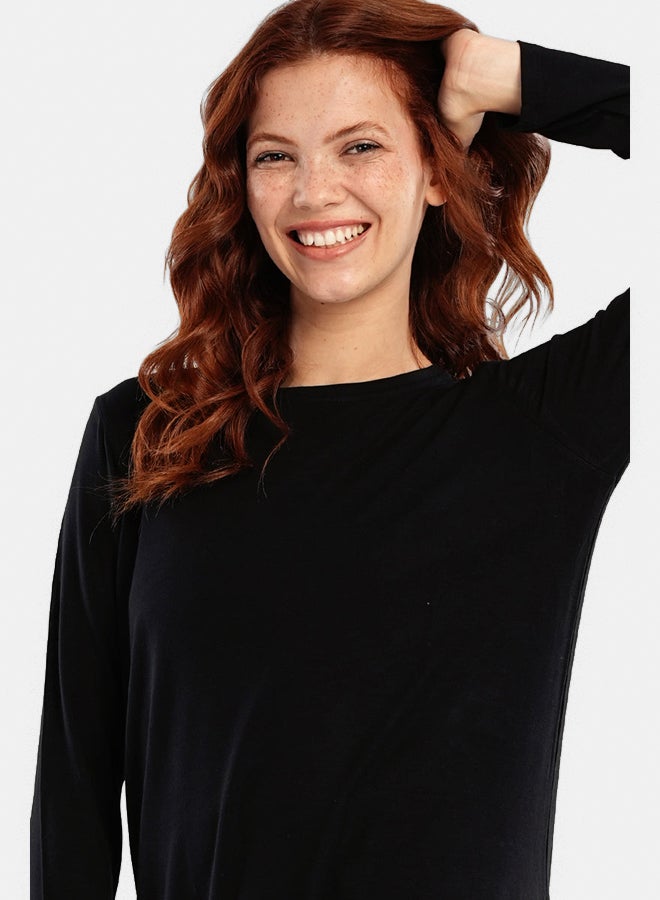Carina Viscose T-Shirt with Long Sleeves - Image 4
