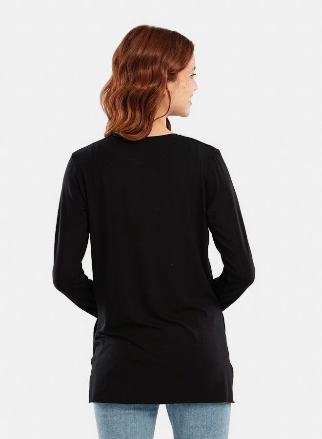 Carina Viscose T-Shirt with Long Sleeves - Image 3