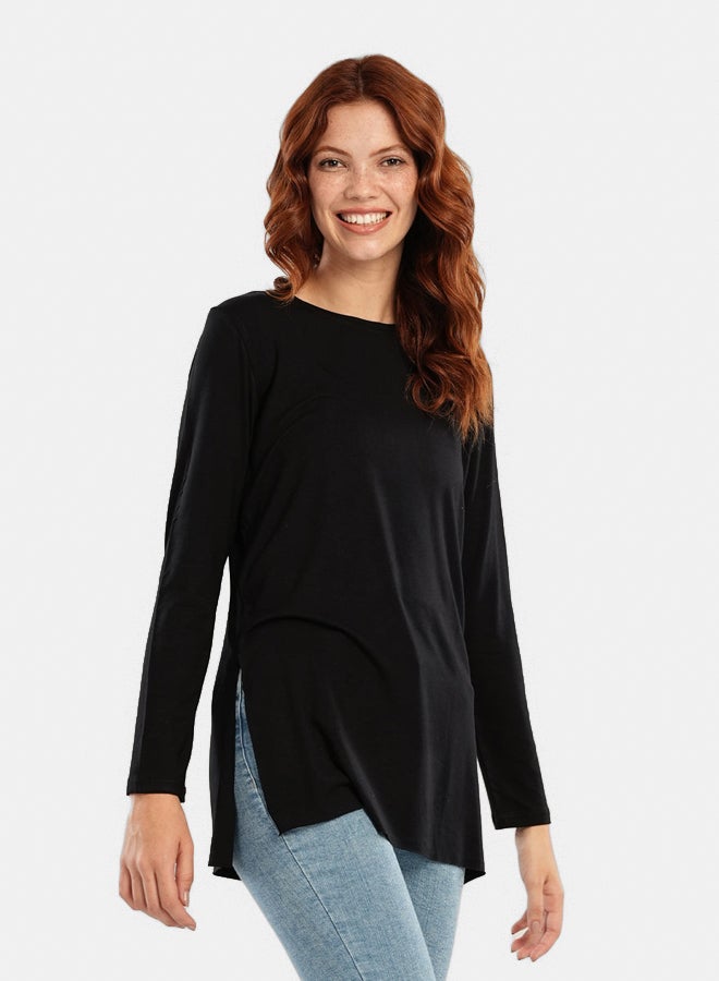 Carina Viscose T-Shirt with Long Sleeves - Image 2
