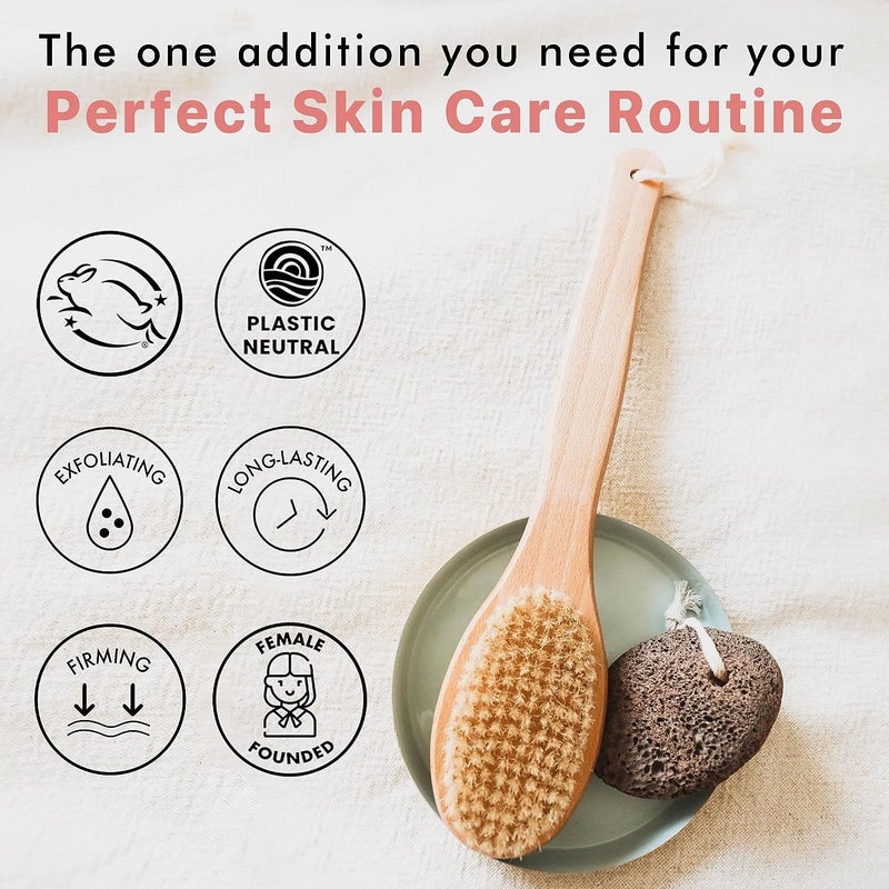 Amzgear Dry Brushing Body Brush Long Handled Exfoliating Brush Body Brush Dry Brush for Cellulite and Lymphatic Drainage Massager Body Scrubber Shower Brush for Back Skin 1 Pk pack of 1 - Image 4