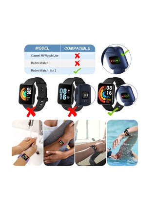 شريطان متوافقان مع ساعة Redmi Watch 2 Lite وPOCO Watch وXiaomi Mi Watch 2 Lite حزام من السيليكون للرجال والنساء - view 5