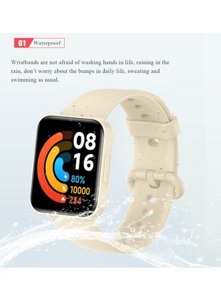 شريطان متوافقان مع ساعة Redmi Watch 2 Lite وPOCO Watch وXiaomi Mi Watch 2 Lite حزام من السيليكون للرجال والنساء - view 4
