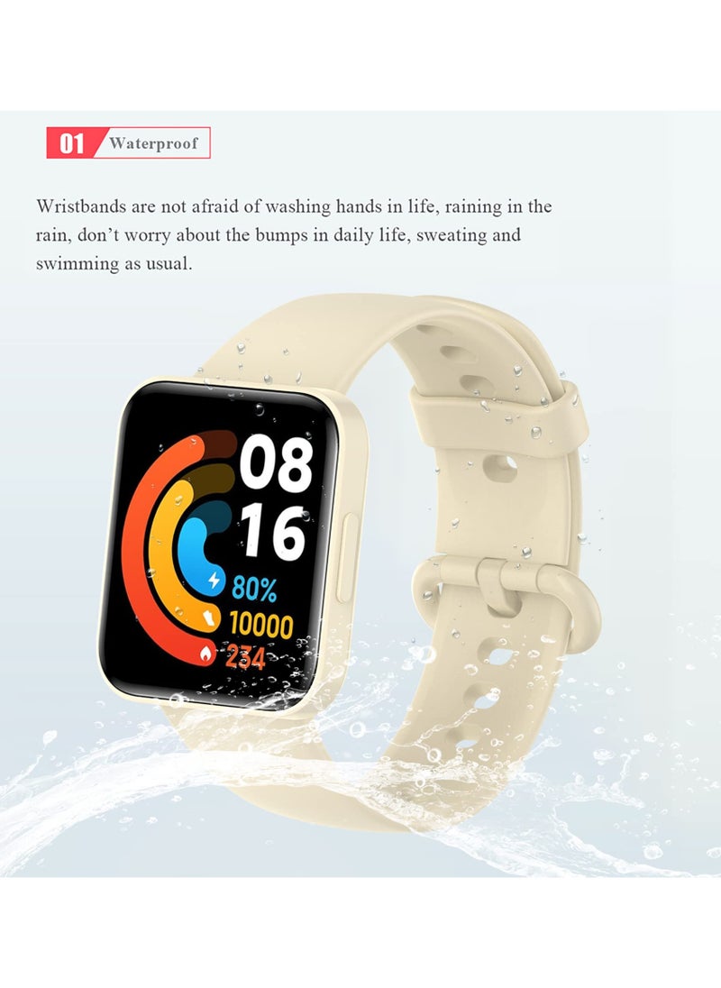 Anmi 2 Straps Compatible with Redmi Watch 2 Lite & POCO Watch & Xiaomi Mi Watch 2 Lite Silicone Strap for Men, Women  - Image 4