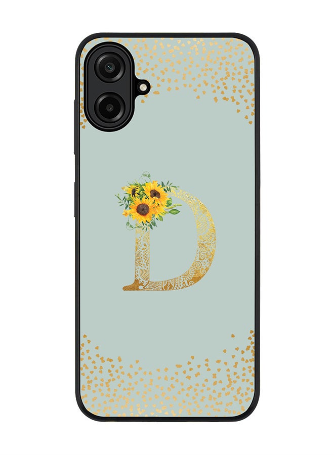 Stylizedd For Samsung Galaxy A07 4G Case,Slim fit Camera Protection, Shockproof Thin Phone cover  - Custom Floral Monogram - D  (Light Grey )