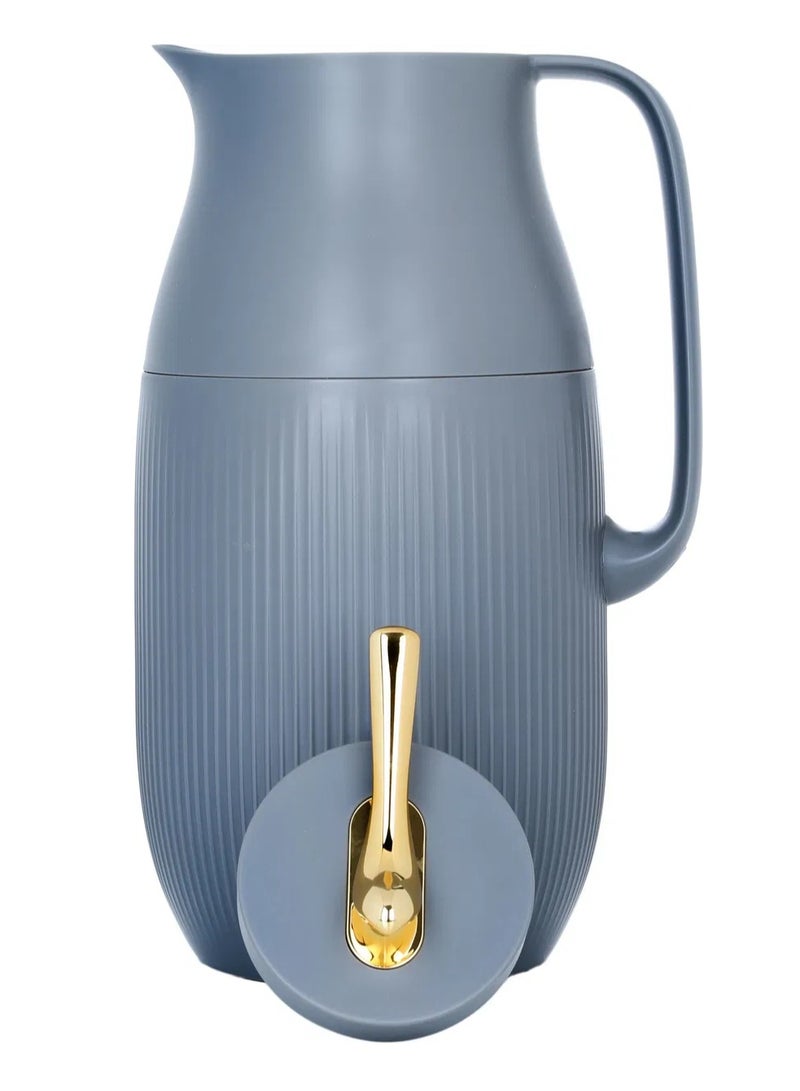 Royal Al Saif Gallery Royal 6 thermos, 1.6 liters, glass inner container, plastic outer shell - dark gray - Image 3