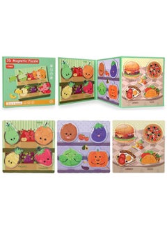 Generic Montessori Magnetic Cardboard Puzzle Book Toys Durable Reusable Paper Puzzles for Visual Cognitive Training Food  - Image 2