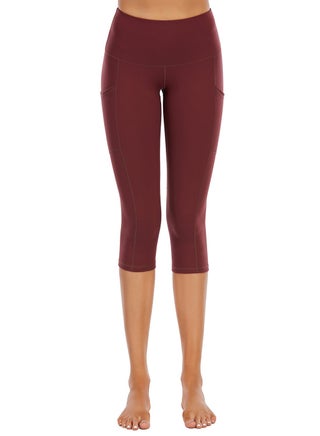 Wine red cropped pants yoga pants skin-friendly high waist stretch tight waist sports and fitness pants lady - pzsku/ZFFFFE55D0E8F534FEC9DZ/45/1746802670/3913aed7-d607-4138-b4d3-15c92c744db7
