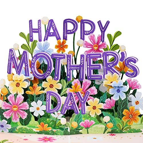 Paper Love Frndly 3D Happy Mothers Day Pop Up Card, Handcrafted - 100% Recycled and Eco-Friendly, 8" x 6" Cover - with Note Tag - Image 1