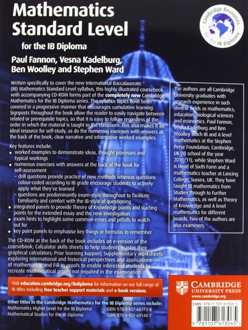 Mathematics for the IB Diploma Standard Level with CD-ROM Paperback English by Paul Fannon - 41165  - Image 2