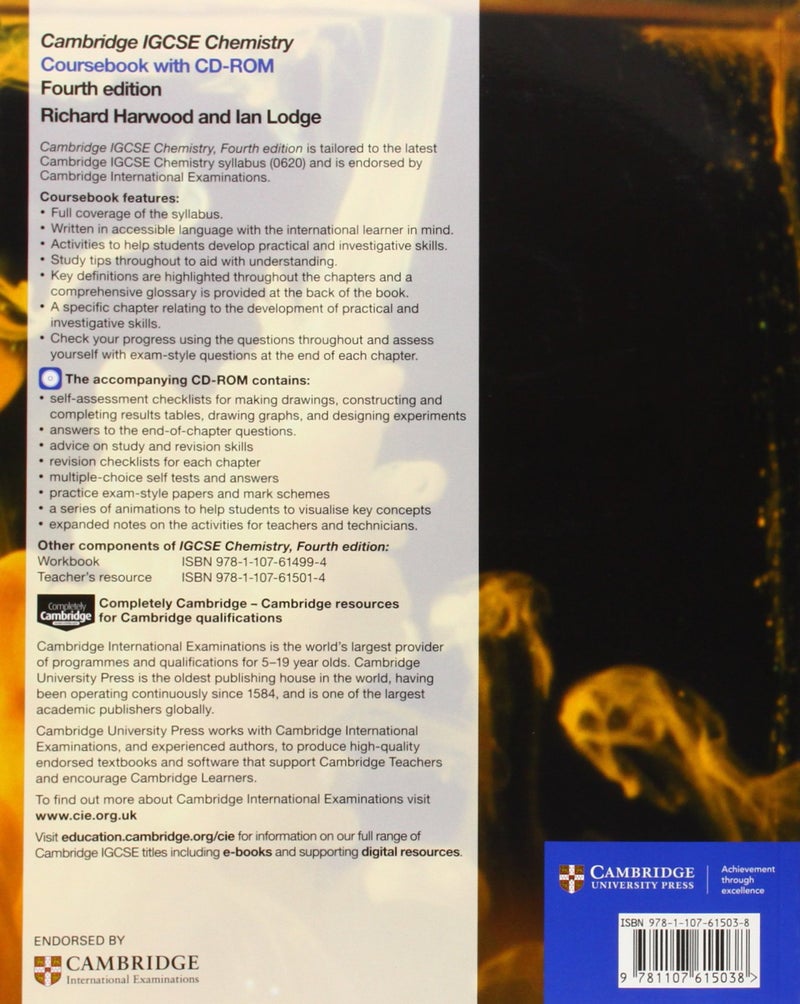 null - Cambridge IGCSE Chemistry Coursebook Paperback English by Richard Harwood - 41820 - Image 1