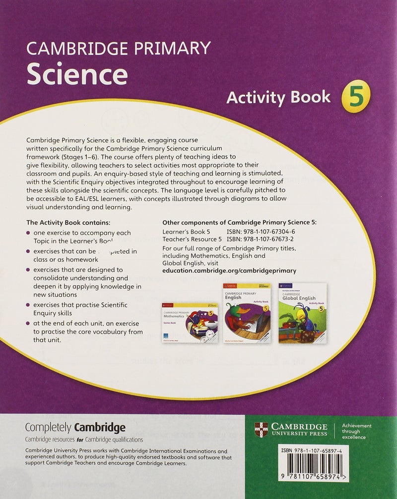 Cambridge Primary Science Stage 5 Activity Book Paperback English by Fiona Baxter - 41781