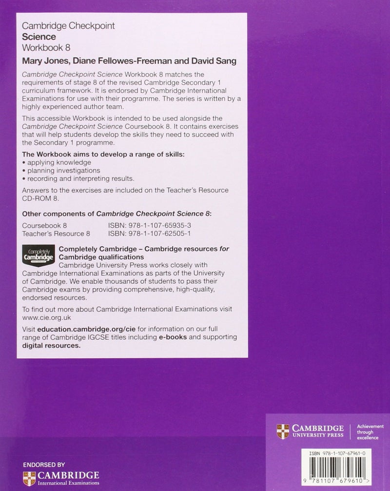 Cambridge Checkpoint Science Workbook 8 Paperback English by Mary Jones - 41165  - Image 2