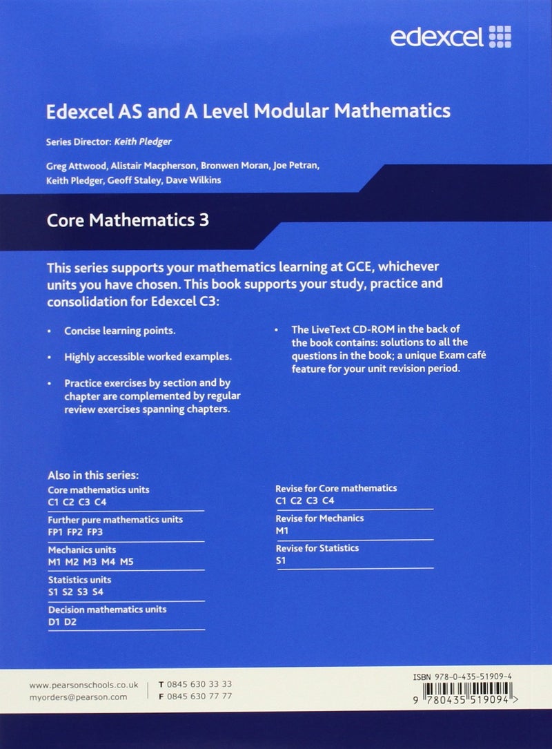 Edexcel AS and A Level Modular Mathematics - Core Mathematics 3 Paperback English by Keith Pledger - 39806 - Image 2