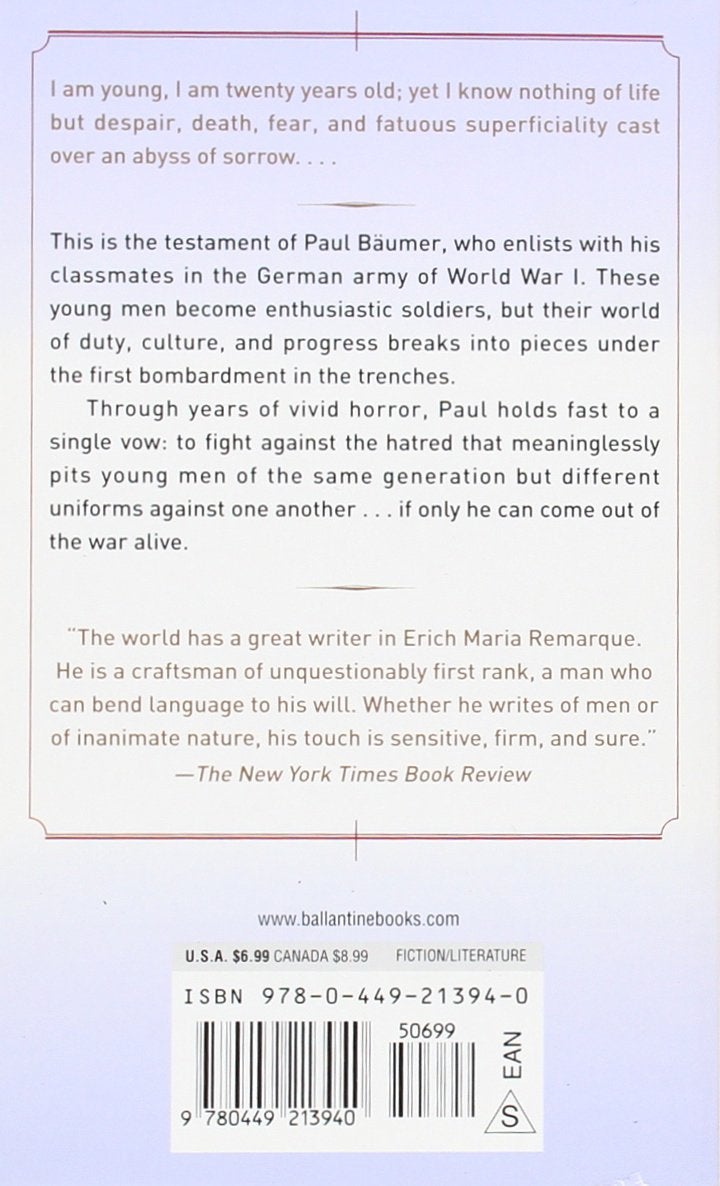 All Quiet on the Western Front Paperback English by Erich Maria Remarque - 32114 - Image 2