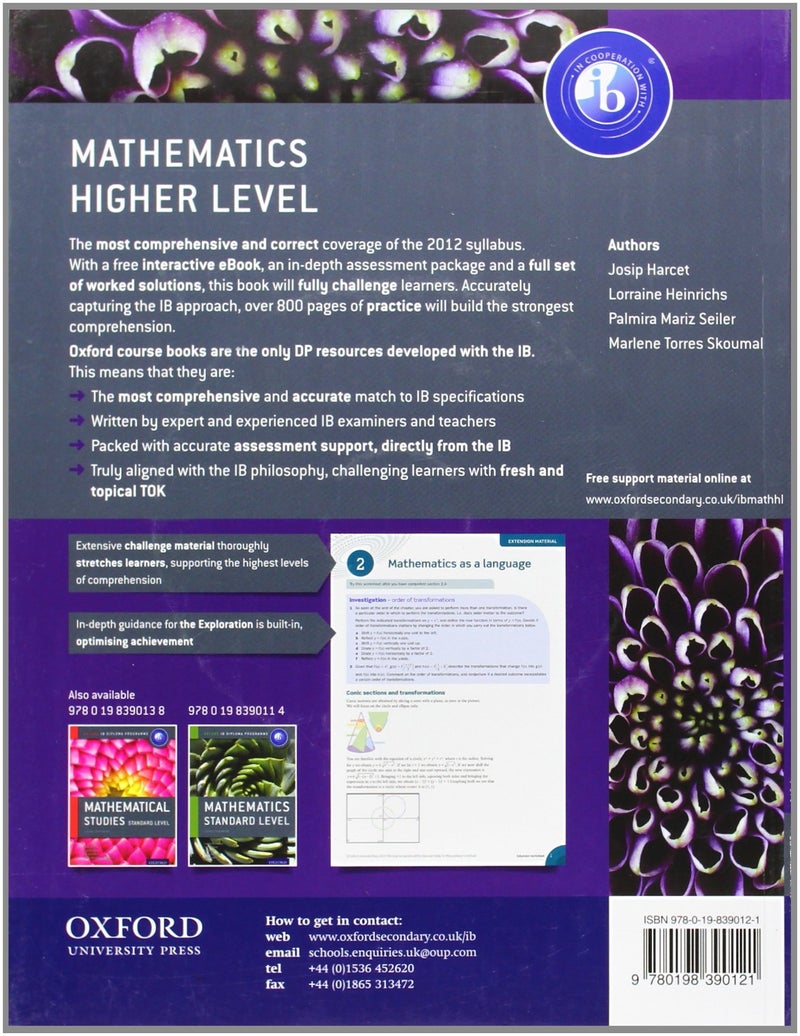 IB Mathematics Higher Level Course Book - Paperback English by Josip Harcet - 41207  - Image 2