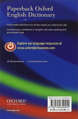 Oxford English Dictionary Paperback English by Oxford DictionarieS - 41187 - v1500674193/N11156243A_2