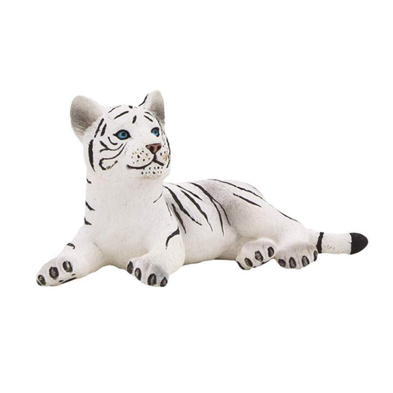 Mojo Animal Planet White Tiger Cub Laying Down 7.2x4x3cm