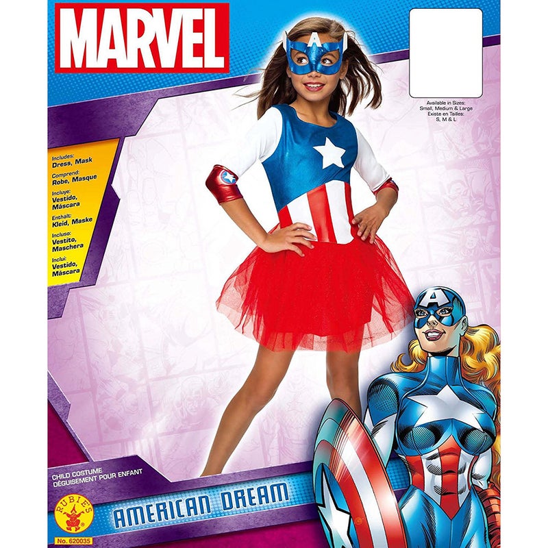 روبيز زي Marvel Avengers الرسمي ذو اللون المعدني كابتن أمريكا للأطفال مقاس متوسط M - Image 2