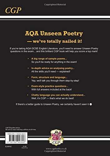 New GCSE English Literature AQA Unseen Poetry Study & Exam Practice - For the Grade 9-1 Course Paperback English by CGP Books - 42243  - Image 2